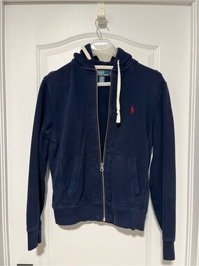 Polo by Ralph Lauren Navy Hoodie with Cream Trim